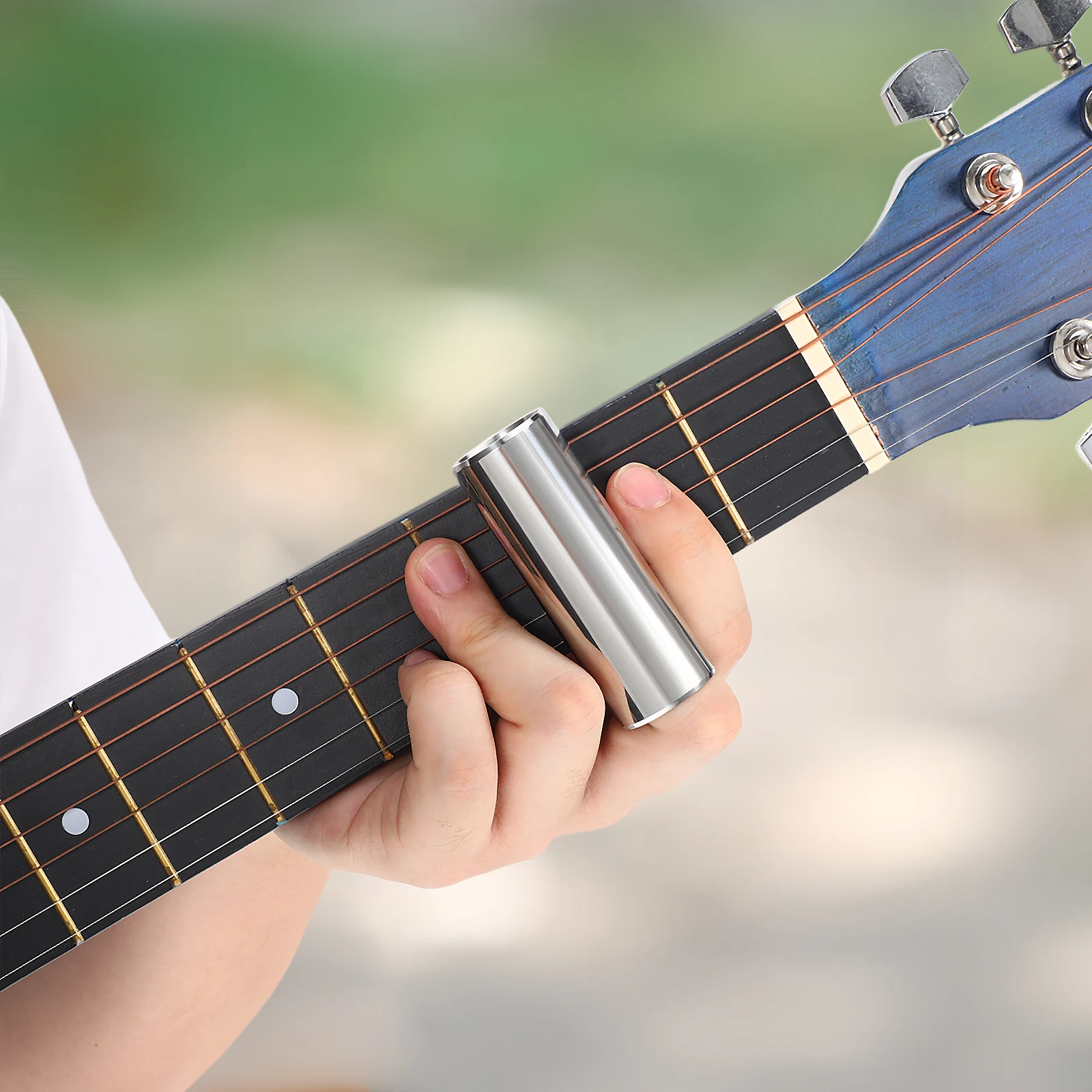 

2pcs Guitar Slide Steel Bottle Neck Accessory Electric Bass Acoustic Durable Medium Sustain Bright Clear for Players