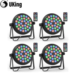 U'King-Lumières de Scène LED Par 36x0.5W RGB, Contrôle DMXorgen, Éclairage pour DJ Chang, ixde Mariage, Club, Noël, 4 Pièces