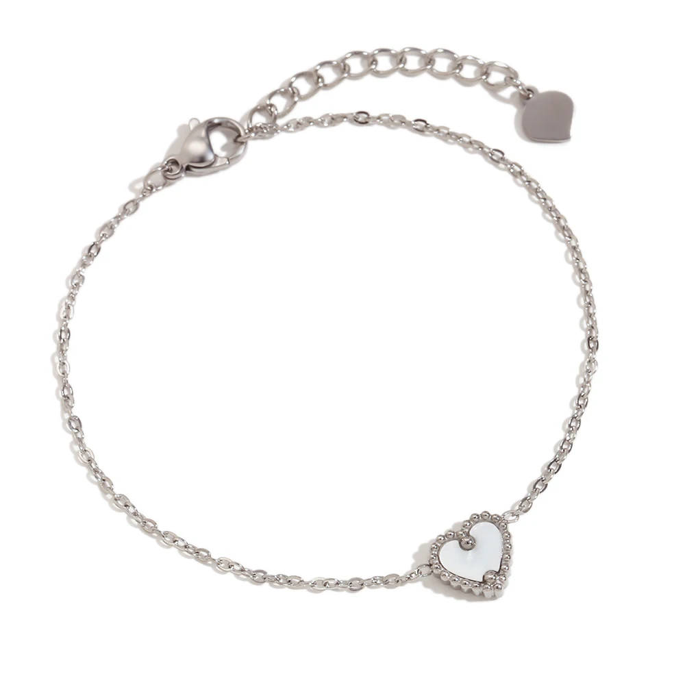 E.B.belle Single Shell Love Bracelet Necklace Set