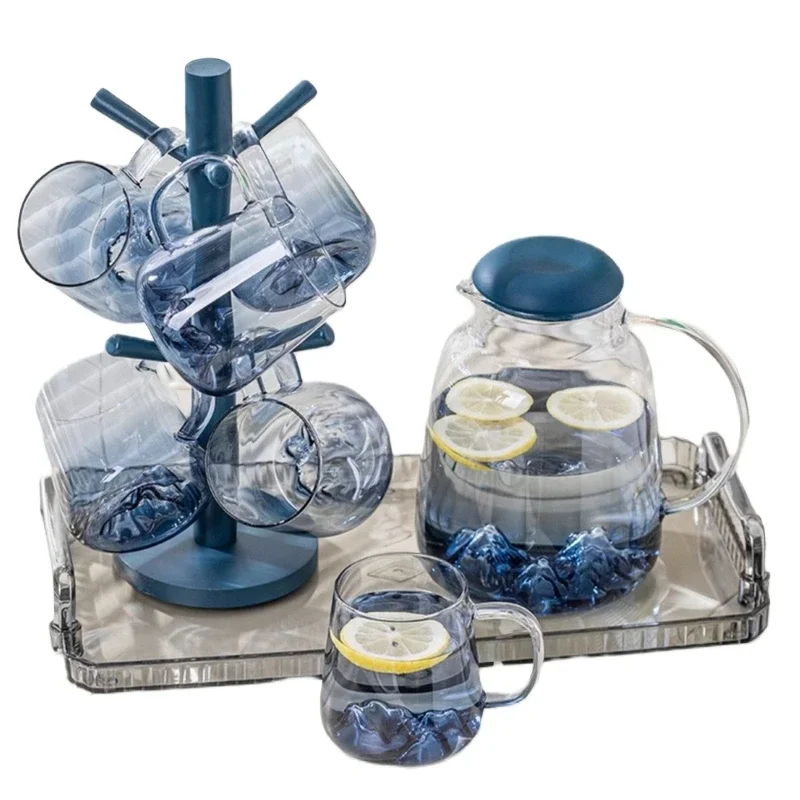 High-value water set Household set European glass high temperature resistant kettle teapot water cup living room drinking cup