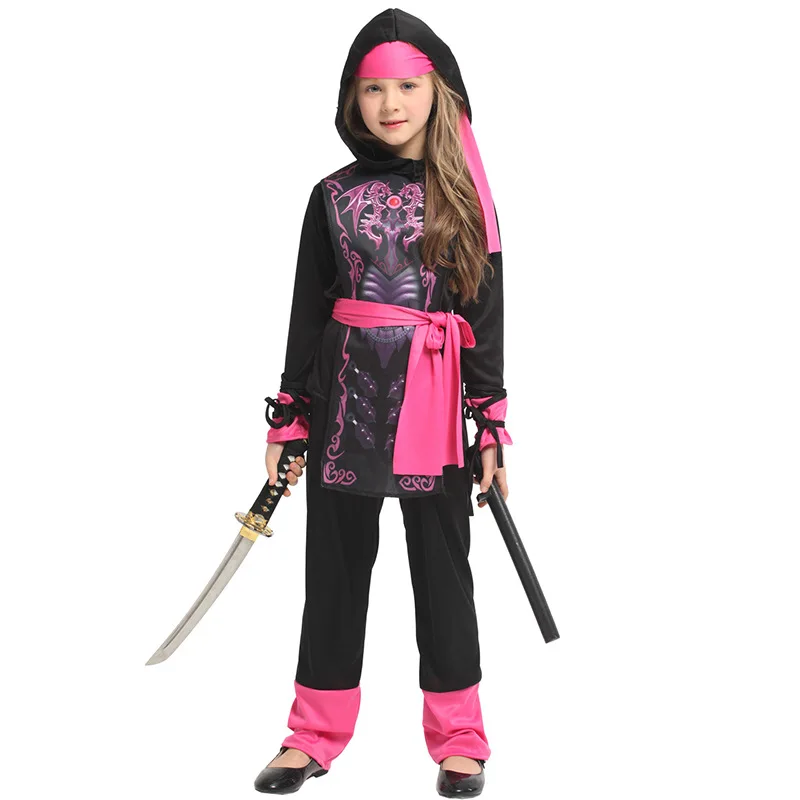 Costume de chevalier Ninja pour enfants filles, vêtements de Cosplay de princesse samouraï, robe fantaisie pour nouvel an, noël, carnaval, Halloween