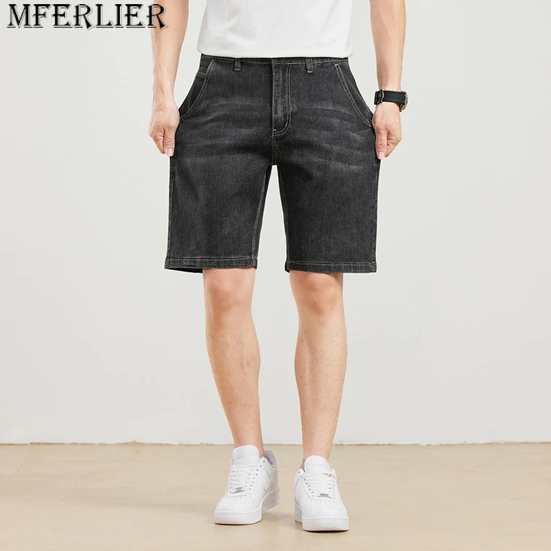 Men's plus denim shorts plus size loose trousers summer stretch man trousers big size trousers high-waisted shorts 11XL 12XL