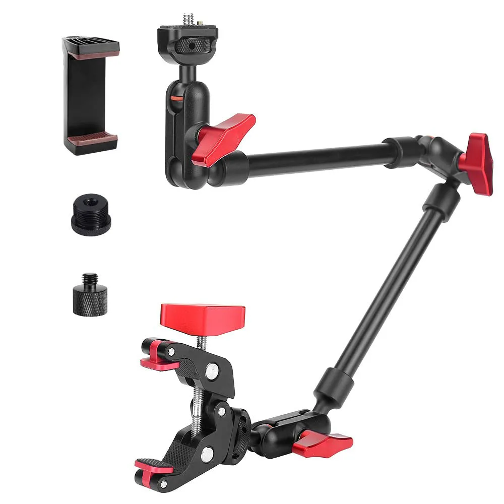 22 inch 57cm adjustable magic arm with super clip camera bracket hinged arm friction magic arm camera installation with 1/4 inch