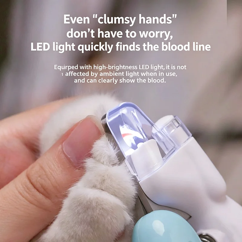 Illuminated Pet Nail Clipper With Led Light For Cat Dog Avoid Cutting Blood Vessel Safety Nail Trimmer For Beginner Pet Supplies