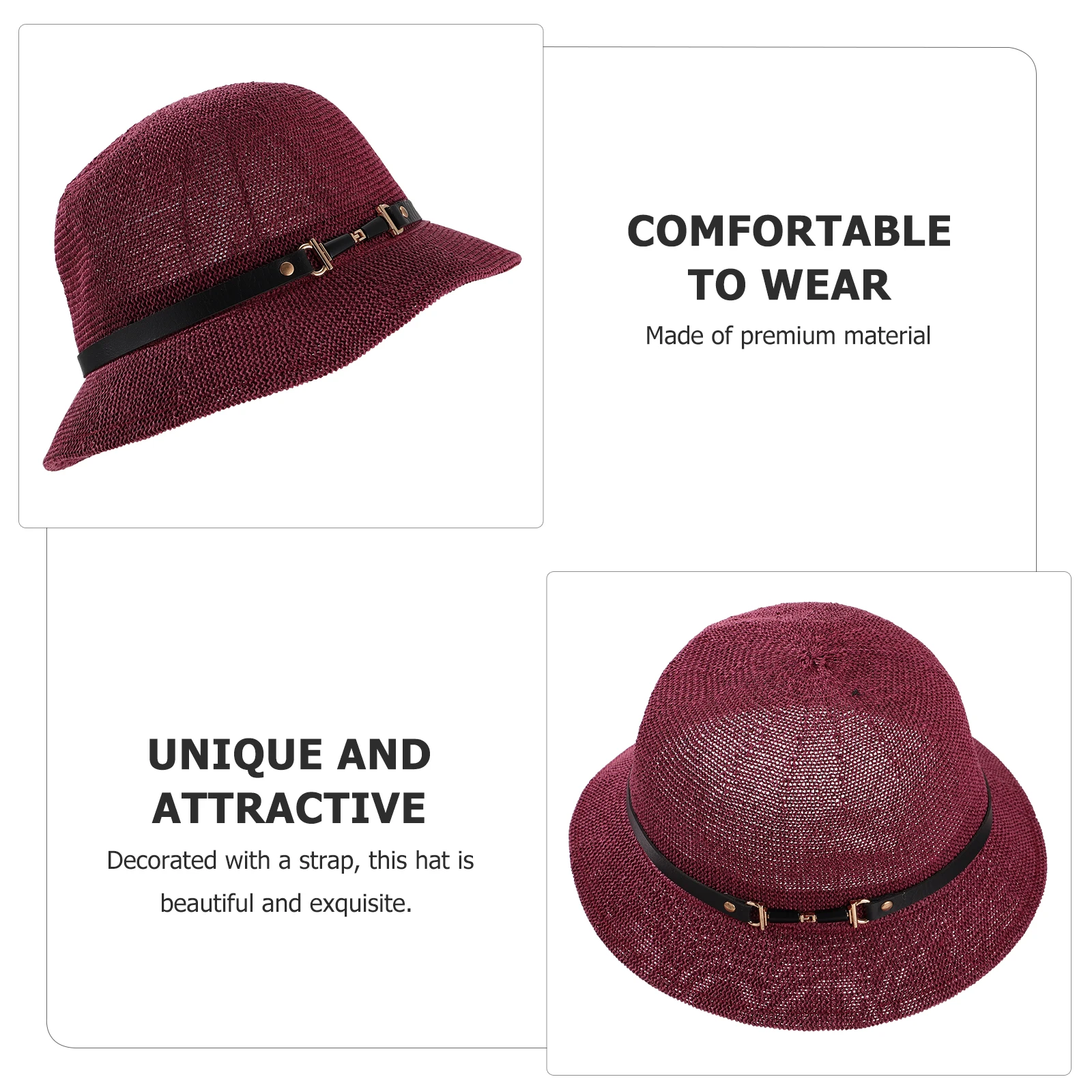 

Sun Hat Comfortable Exquisite Durable Delicate Straw Handmade Breathable Family