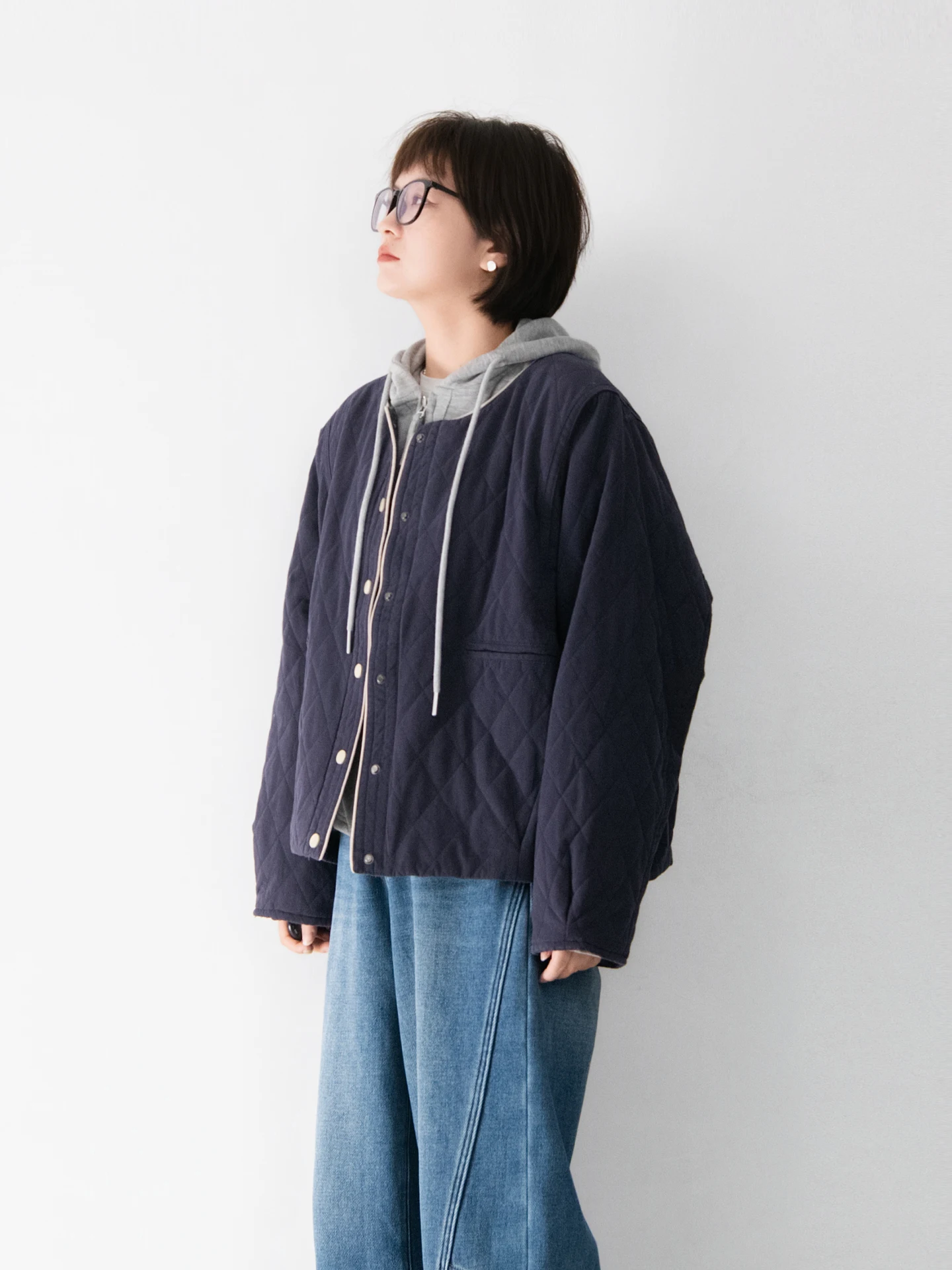 

Женская теплая повседневная универсальная стеганая куртка из чистого хлопка с круглым вырезом, маленький размер, художественный стиль