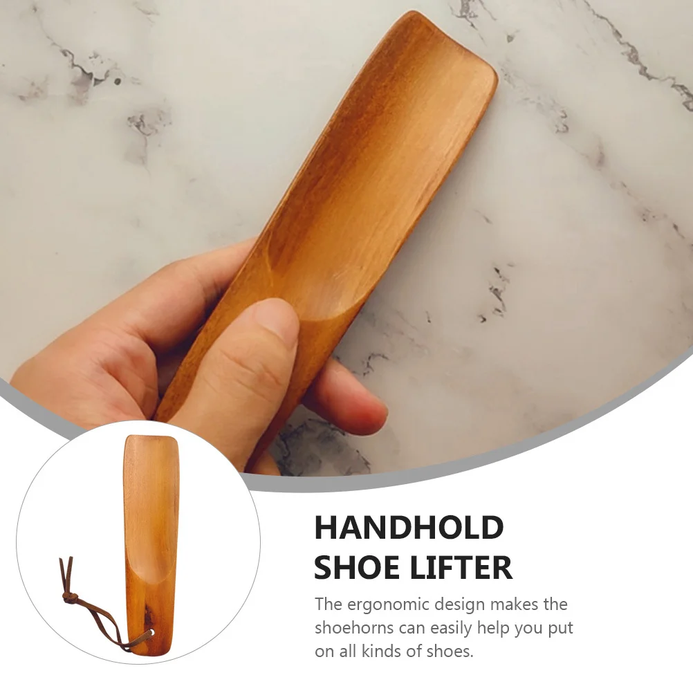 

2Pcs Smooth Wooden Shoehorns Durable Portable Shoe Lifters Comfortable Ergonomic Shoe Horn Tool Shoes Lifter Shoehorn Tool