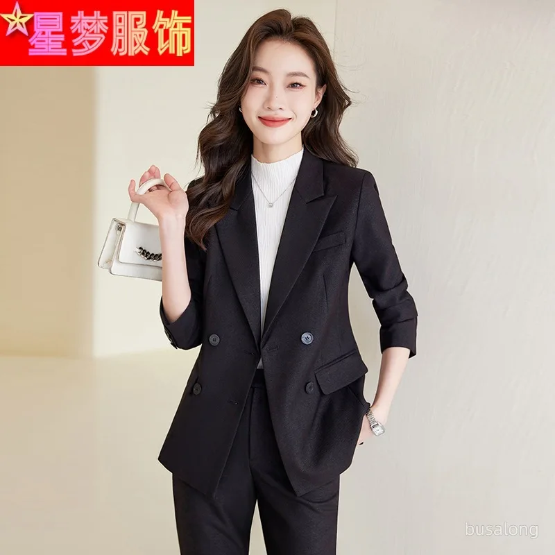 Purple Suit Women\'s Autumn Clothing High-End Hotel Manager Work Clothes High Sense Two-Piece Suit Professional Tailored Suit For