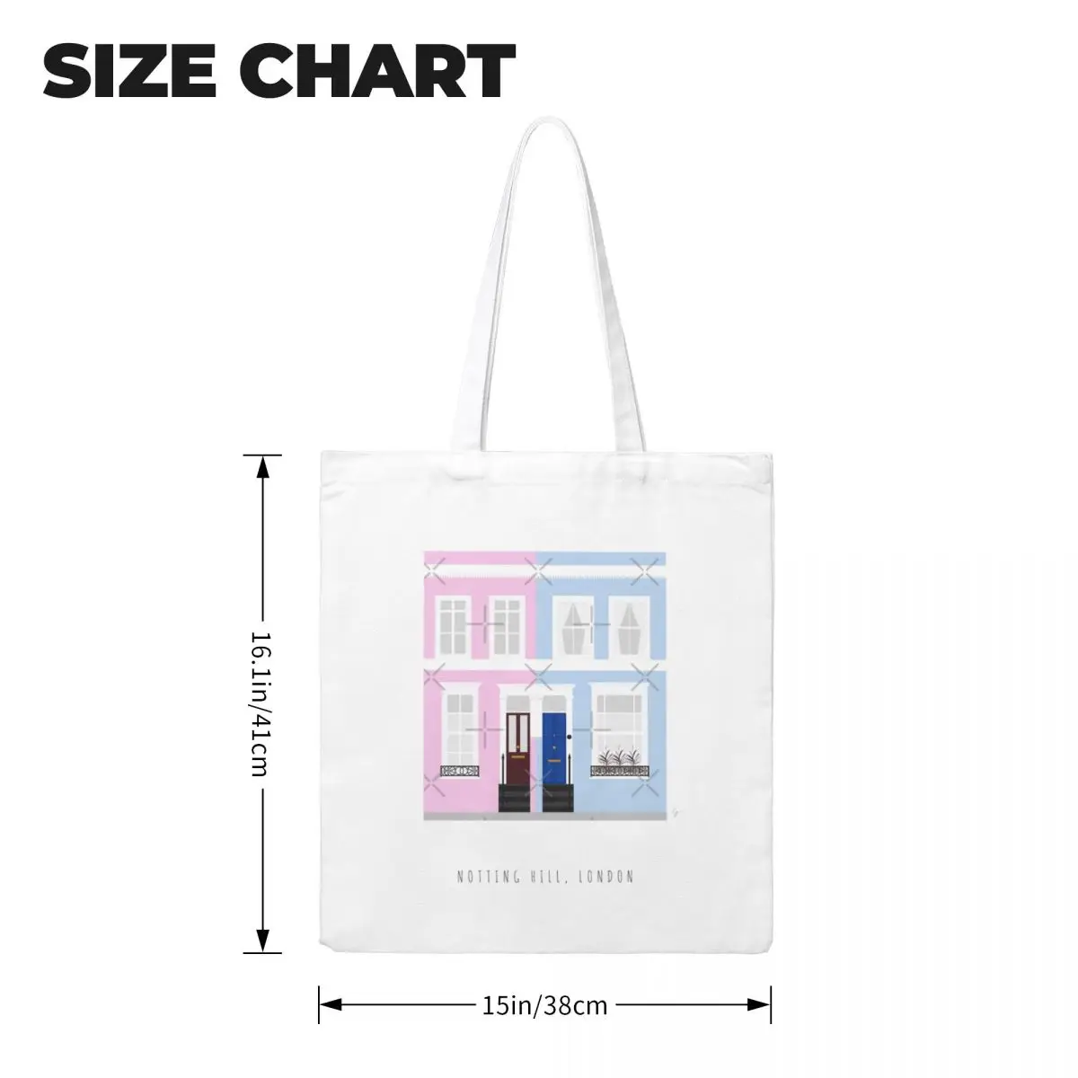 Colorful Houses In Notting Hill London England Portable Shopping Bags Lunch Bags Gifts For Women