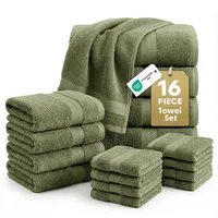 16 Piece 100% Cotton Towel Set, Soft Absorbent Quick Dry Bathroom Towels for Home Use