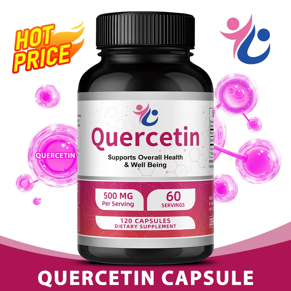 

Quercetin 500mg 120 Veggie Capsules Supplement - Non-GMO - Gluten Free - Antioxidant, Supports Overall Health & Well Being