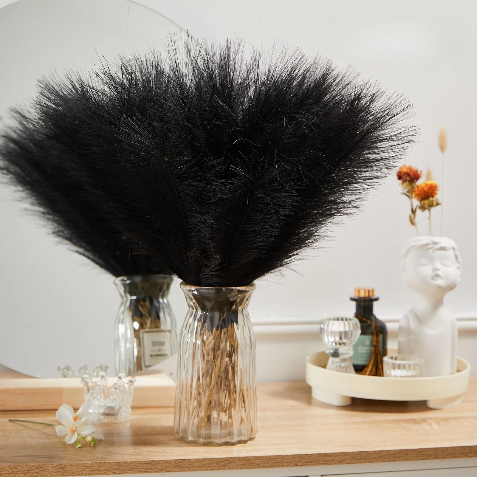 20PCS Artificial Faux Bulk Pampas Grass 55CM Boho Decor Flower Fake Plant Fluffy Reed Wedding Party Home Room Decoration Flowers view 2