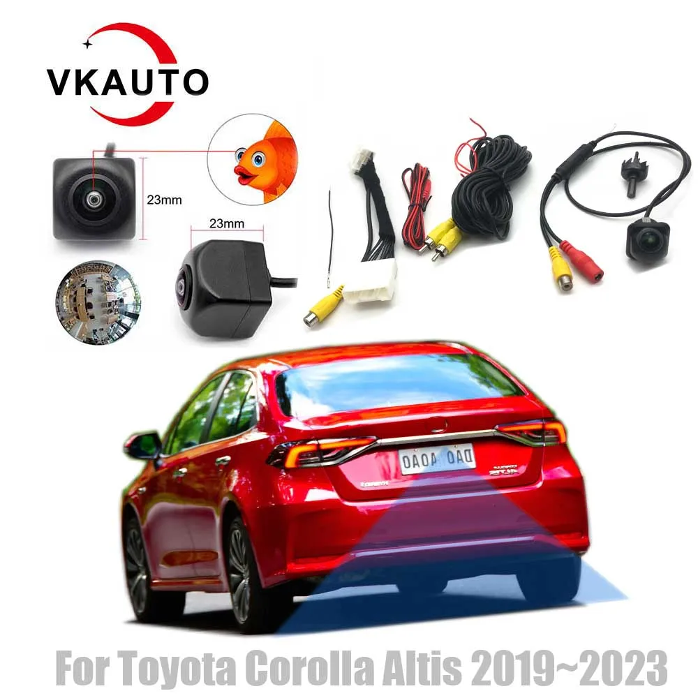 VKAUTO Fish eye Rear View Camera For Toyota Corolla Altis 2019~2023 For oem Unit HD CCD Night Vision Backup Parking Cam