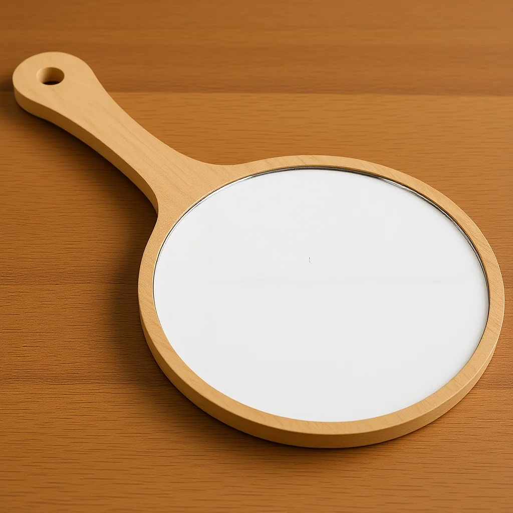 

Handheld Makeup Mirror Portable Compact Light Duty Travel Mirror with Handle for Women Ladies Daily Use