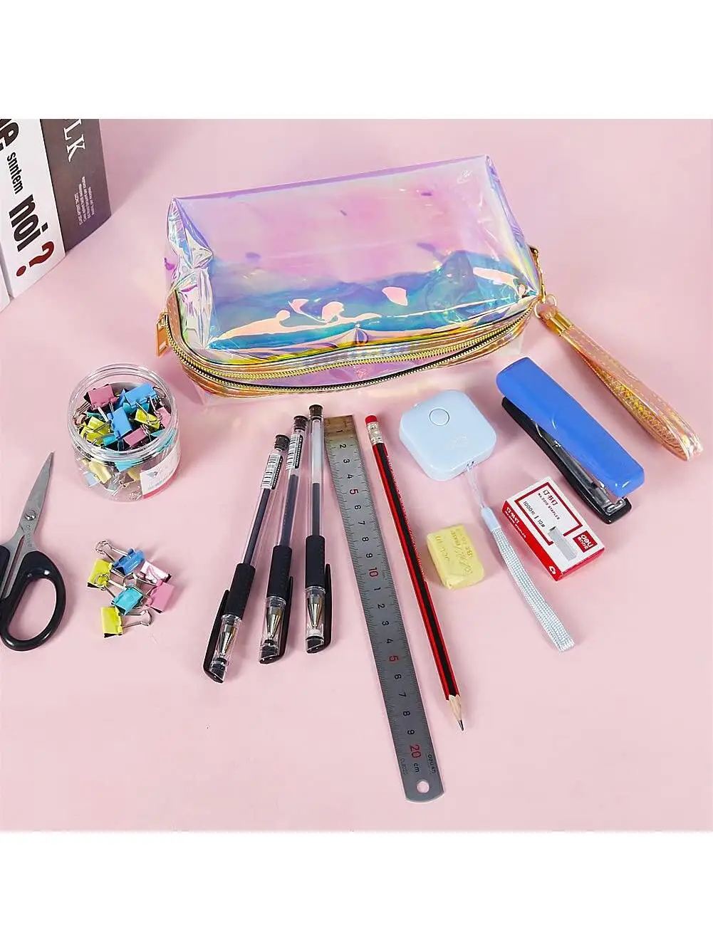 2pcsCosmetic Storage Bag Laser Glitter Waterproof Zip Pouch Ladies Travel Organization Toiletry  Portable Makeup Transparent Bag