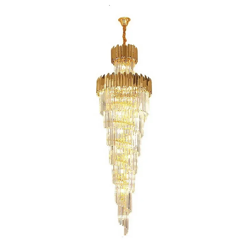 Large 180cm LED Chandelier Crystal Design Pendant Lamp Switch Control E12 Bulb Base OEM ODM Suspension Lighting Projects