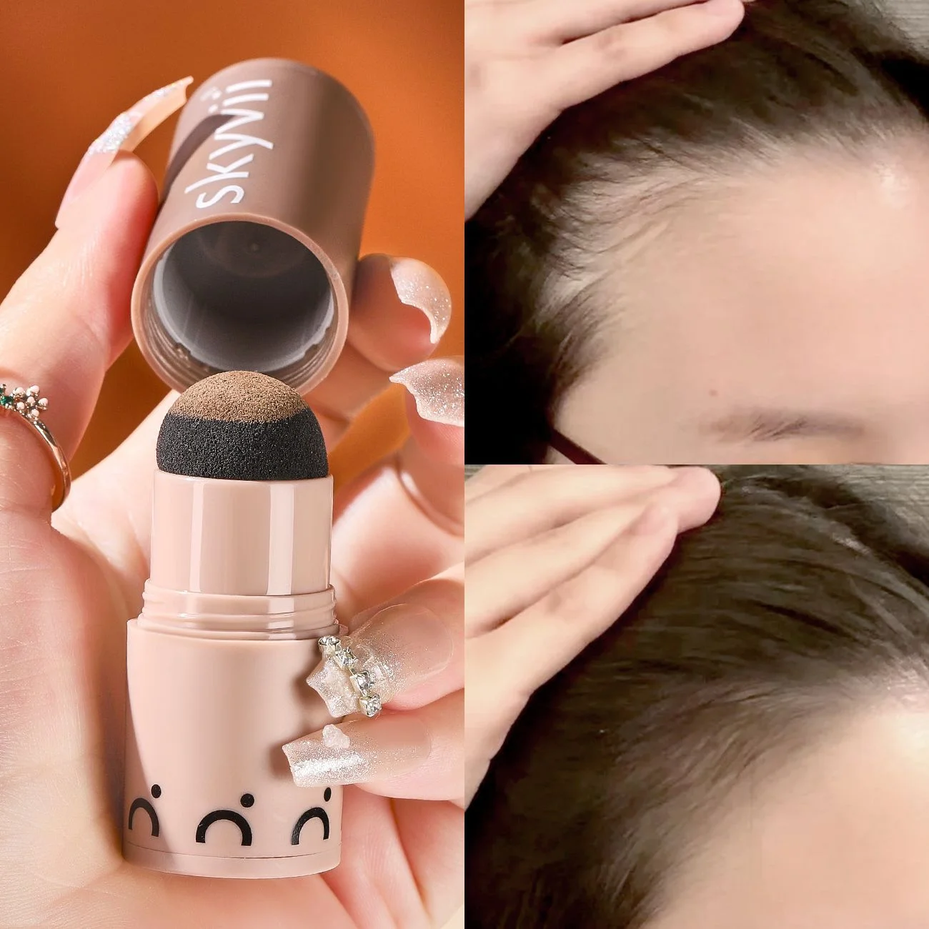 

Hairline Stick Powder Waterproof Hairline Root Cover Up Natural Black Eyebrow Contour Root Edge Shadow Filling Powder Makeup