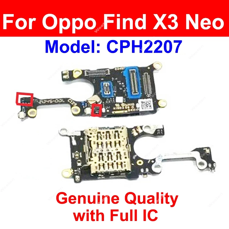 For OPPO Find X X2 X3 Pro X2 Lite X3Neo SIM Card Slot Socket Board SIM Tray Board Flex Cable with Microphone Connector Parts