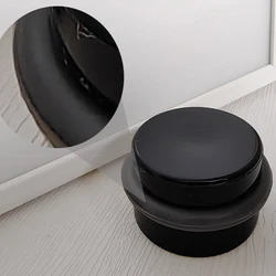 Nessuna punzonatura porta cilindrica nera ferma porta acrilica rotonda Anti-collisione silenziosa per pavimenti proteggi pareti e cuscini per mobili