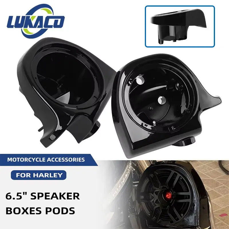 Motorcycle 6.5" Speaker Boxes Pods Lower Vented Fairing For Harley Touring Road King Street Glide Electra Glide 1993-2013