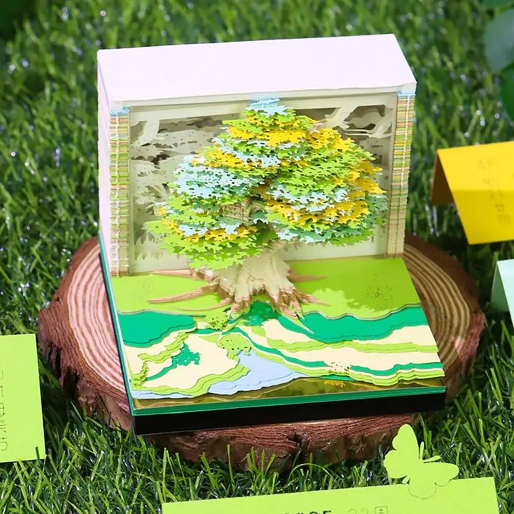 3D Calendar 2025 Sakura Tree Calendar 3D Notepad Sheet Memo Pad Desk Calendar Note Paper Christmas Gift