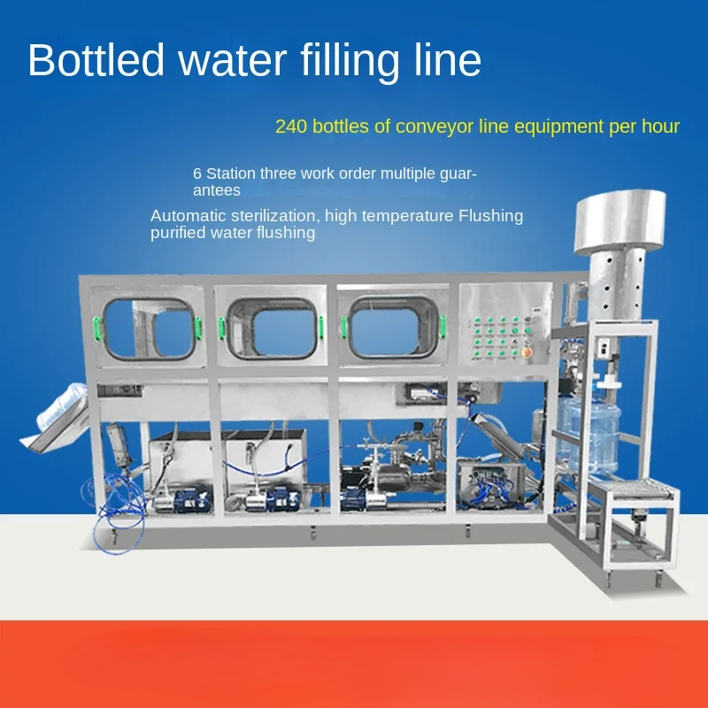 5 Gallon Water Bottling Machine Automatic Bottle Punching Gland Mineral Water Filling Line