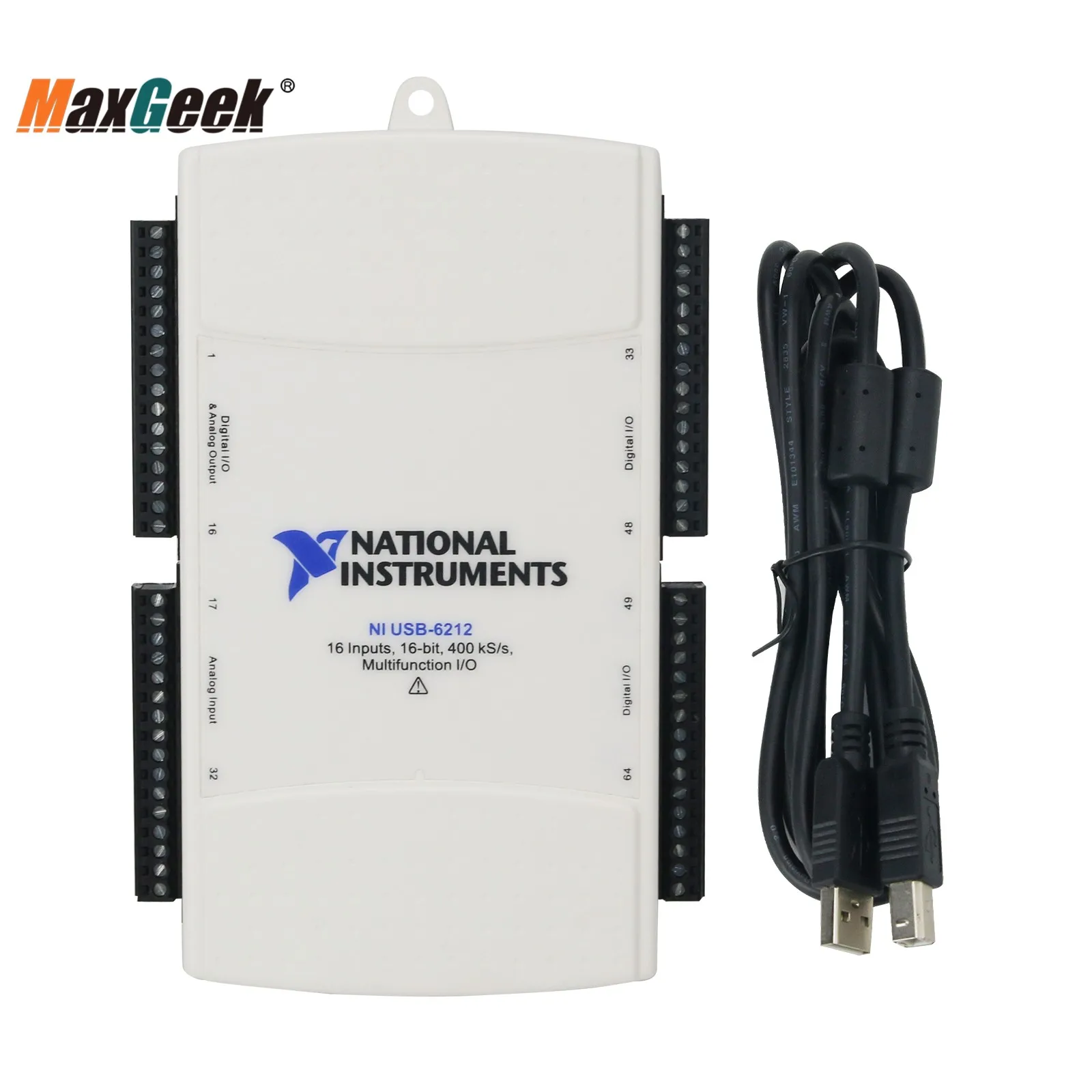 Maxgeek USB-6212 Data Acquisition Card 16 Inputs 16-Bit 400KS/s DAQ USB 780107-01 Multifunction I/O for NI