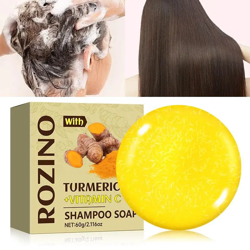 60g Turmeric Super Soap Shampoo Cold Process Soap Shampoo Shampoo Hair Bar Pure Shampoo Treatment Plant Shampoo G2B0
