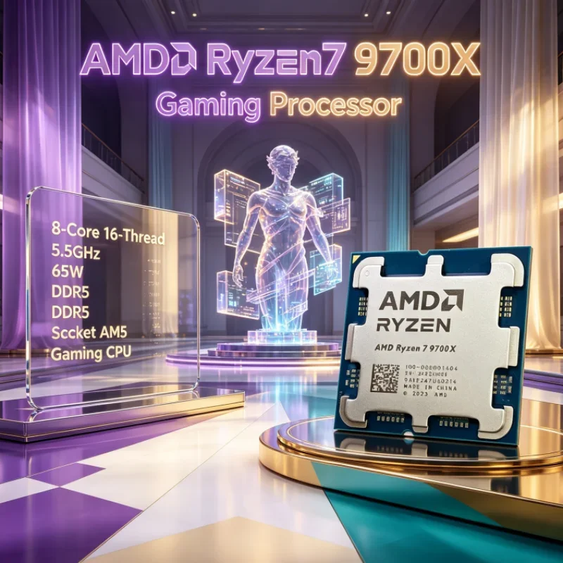 AMD Ryzen 7 9700X L3=32M 4NM 8-Core 16-Thread 3.8GHz Up to 5.5GHz 65W without fan DDR5 Socket AM5 PCIe 5.0 CPU for Gaming PC
