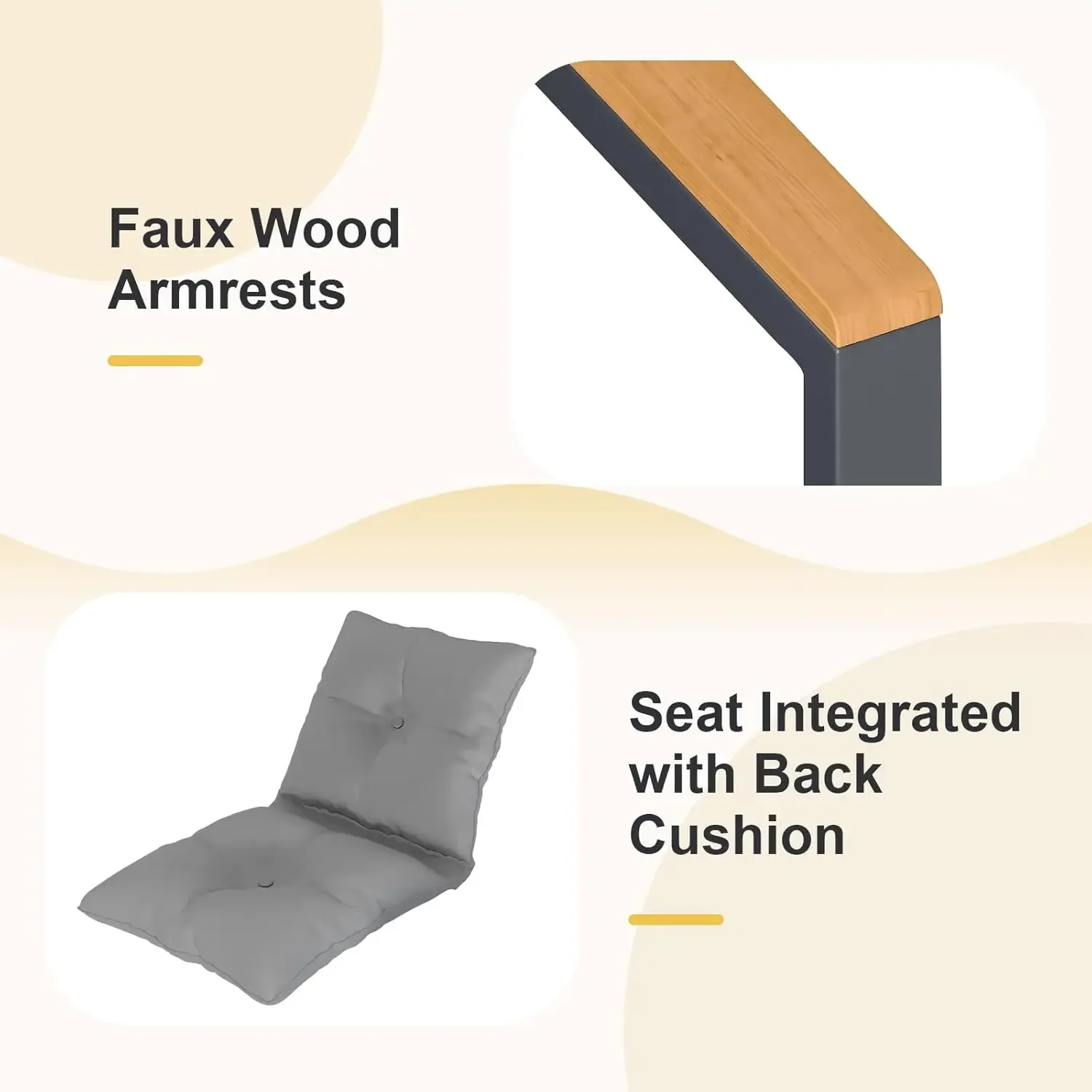 Ensemble de meubles de patio 3 pièces, chaises de porche extérieur, ensemble de 2, meubles de balcon pour appartement avec chaises et table, épais inclus