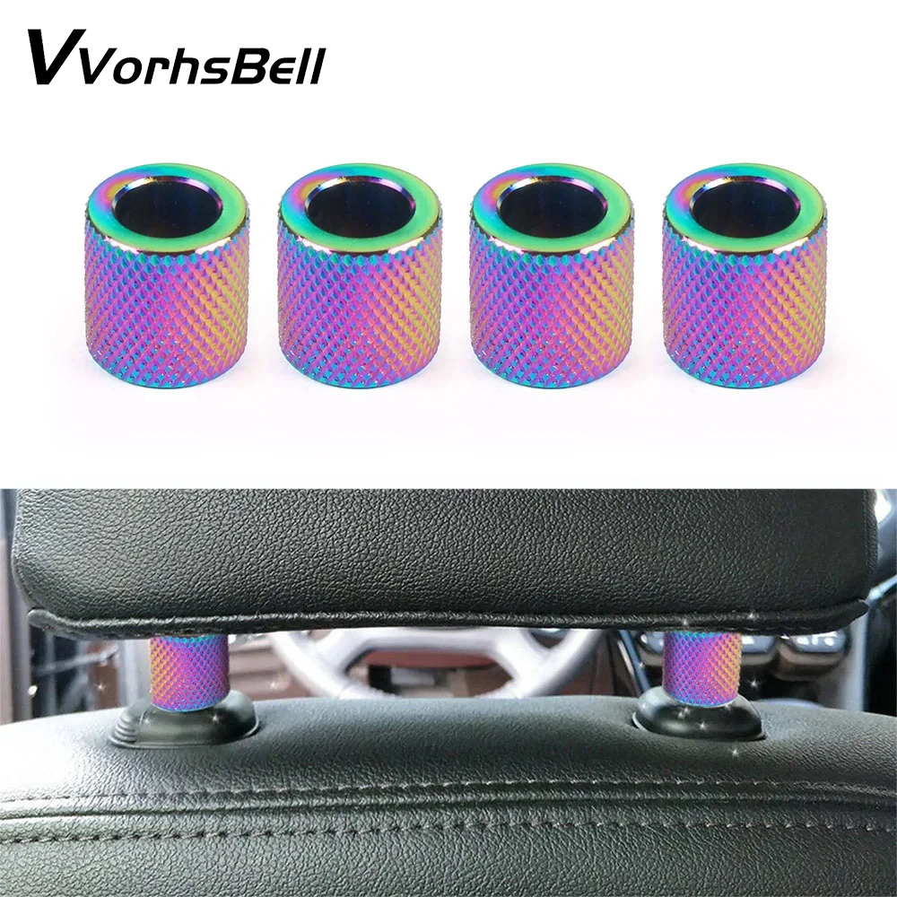 4 pcs รถ Headrest HEAD REST ปลอกคอแหวนตกแต่ง Bling Bling คริสตัลสําหรับรถยนต์ SUV รถบรรทุกตกแต่งภายใน 3 สี