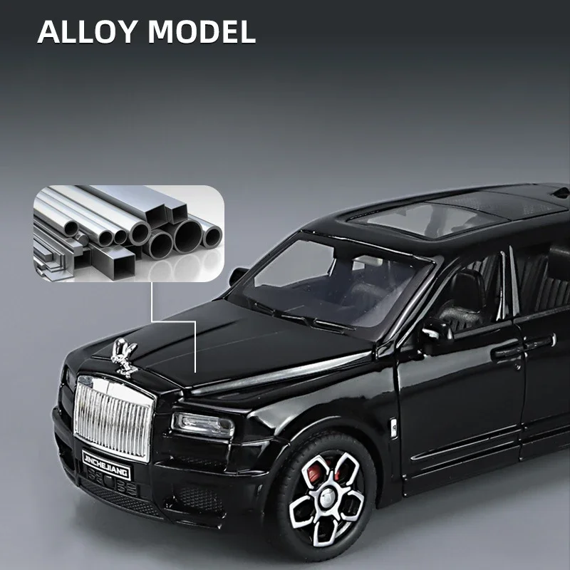 Symulacja 1/32 Skala Rolls Royce Cullinan Alloy Car Model Dźwięk Światło Dzieci chłopiec Diecast Zabawka Pojazd Miniaturowy Voiture