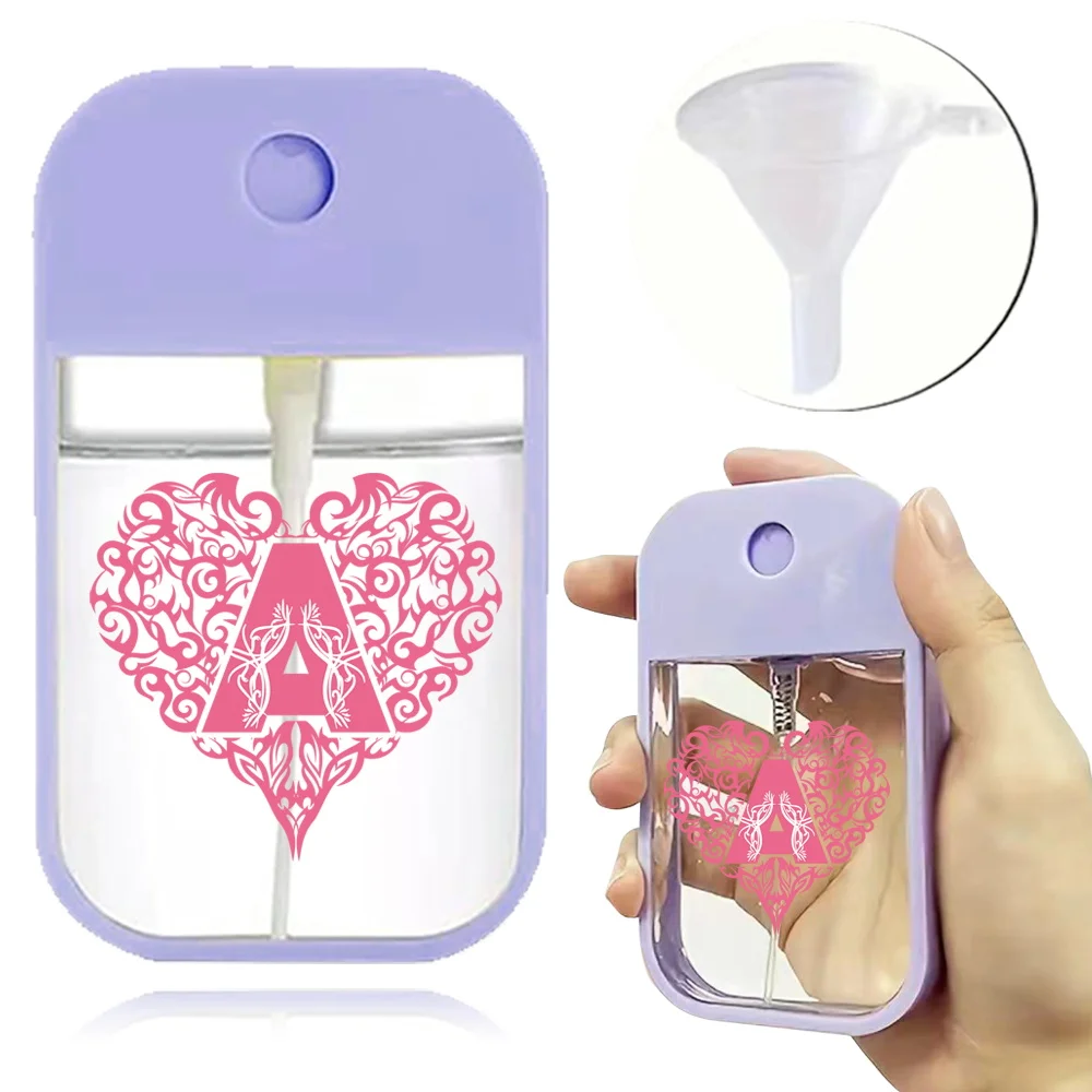 Refillable Perfume Bottle With Funnel Spray Perfume Bottlet Leakproof Split Bottles Portable Lightweight Love Letter Pattern