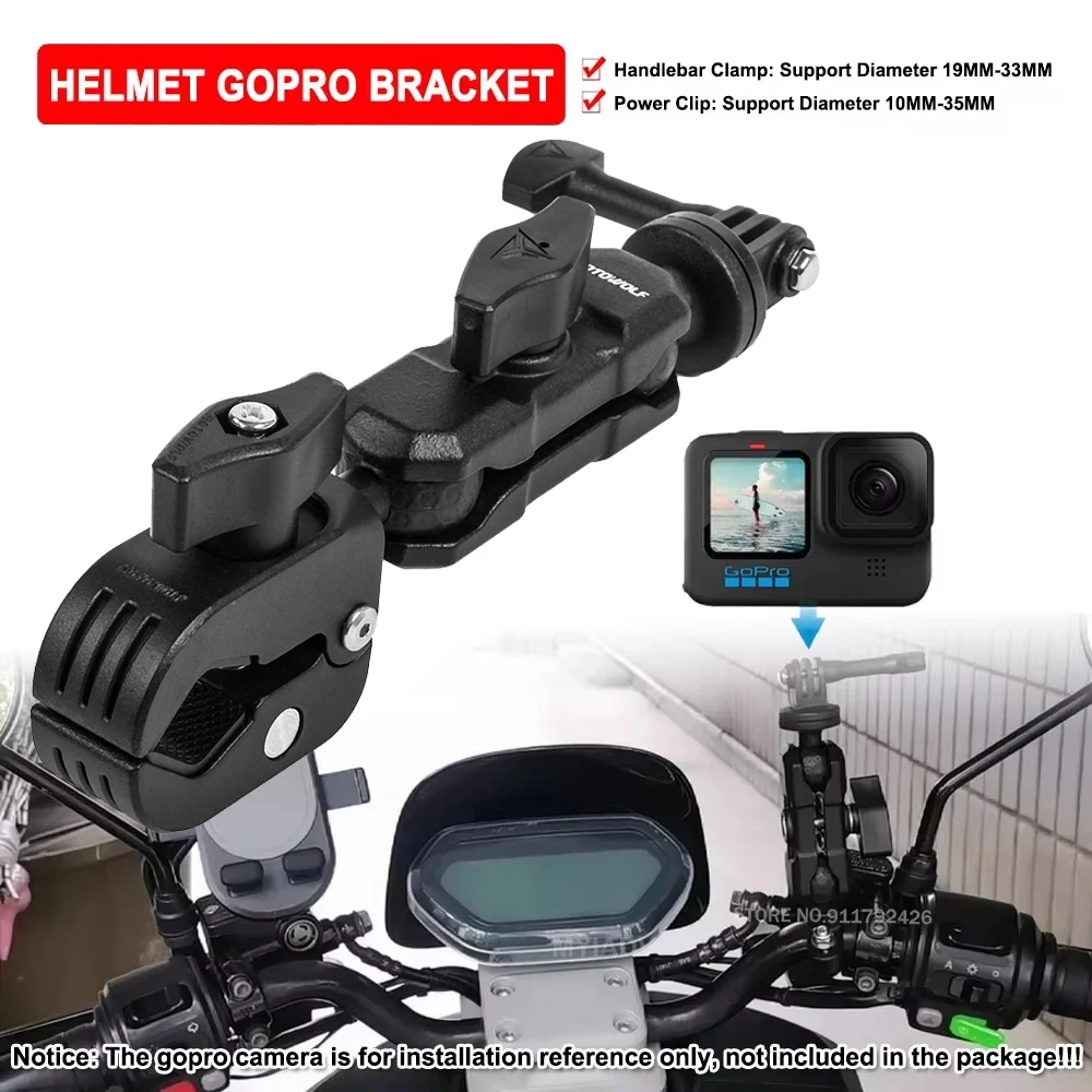 

Motorcycle 360° Rotatable Riding Recorder Gopro Bracket Handlebar Mirror Mounting Camera Support Holder Universal For All Bikes