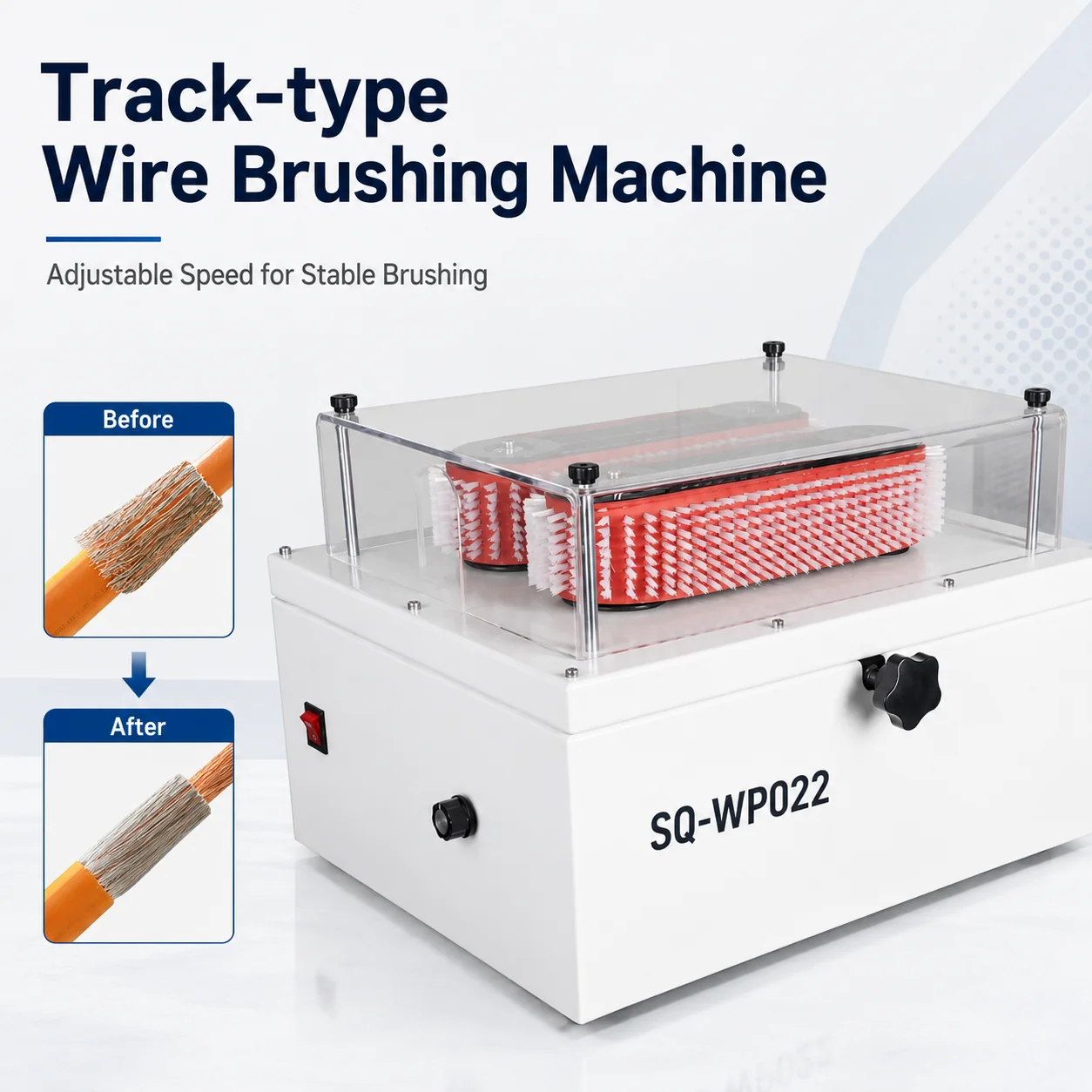 MSSQ-WP022 Industrial Crawler Type Wire Brushing Machine for 1-30mm Shielded Cable Dual 400W Motor High Speed Factory Price