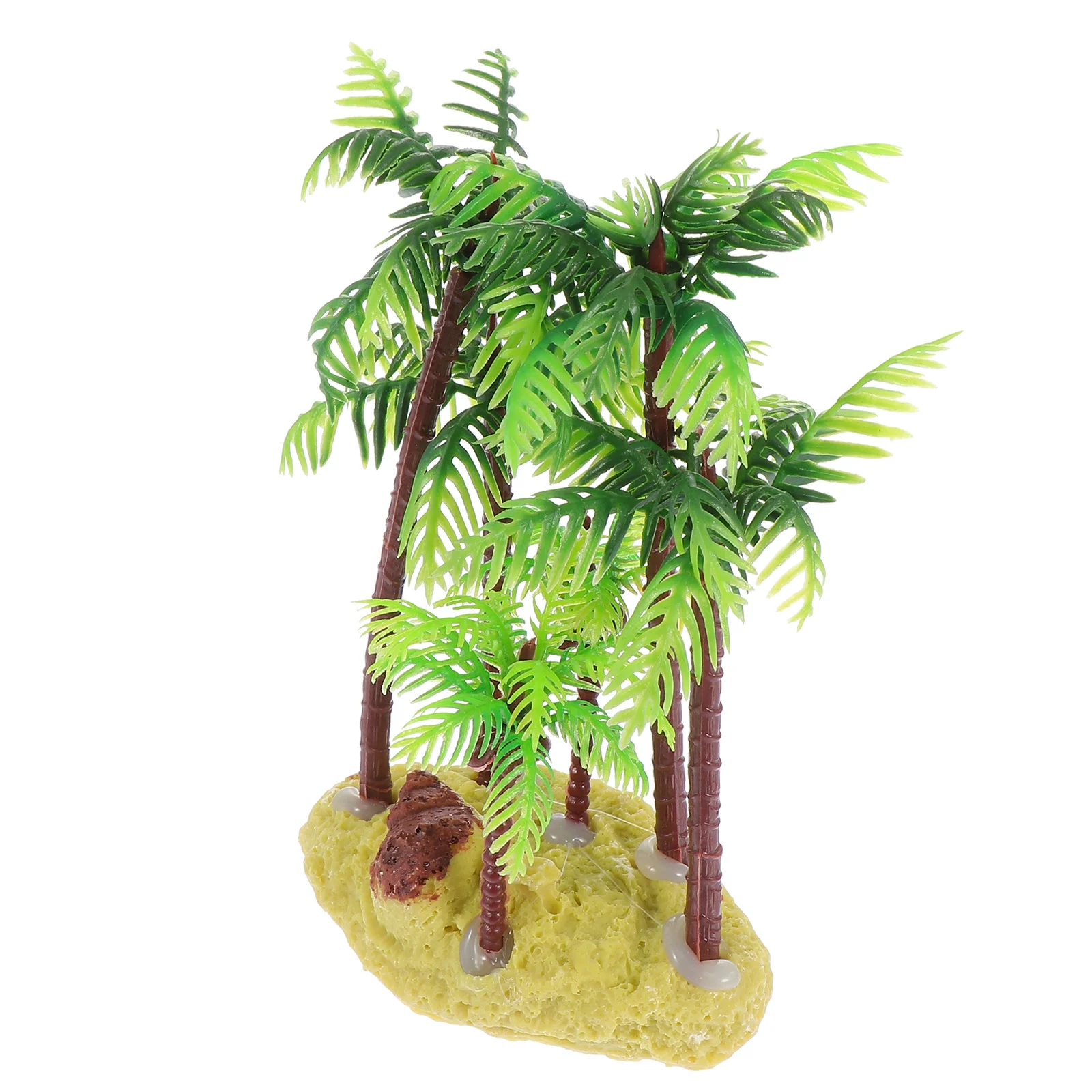 

1Pcs Coconut Tree Fish Tank Decor Resin Aquarium Ornament Lifelike Landscape Artificial Tree for Aquarium Decoration Supplies