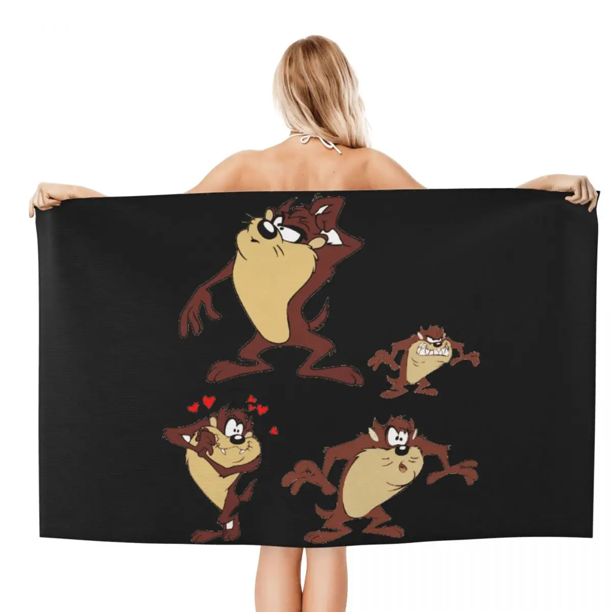 Custom Tasmanian Devil Quick Drying Microfiber Bath Beach Towel Absorbent Taz Cartoon Comic Sauna Shower Towels