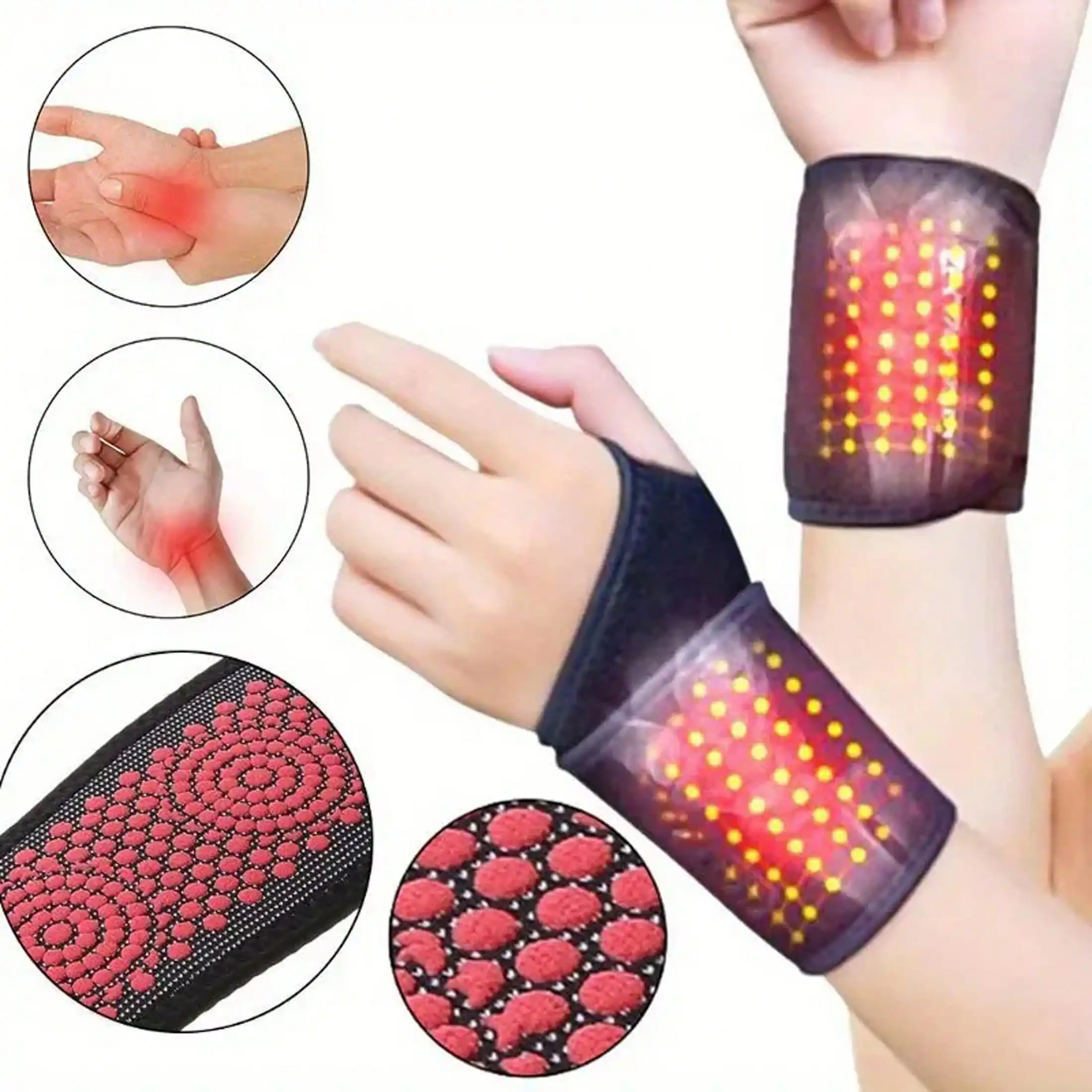

1pc Adjustable Wrist Support Band, Thermal Magnetic Wrist Sleeve Protector, Compression Protection, For Sports, Outdoor, Student, Fitness Use, Unisex