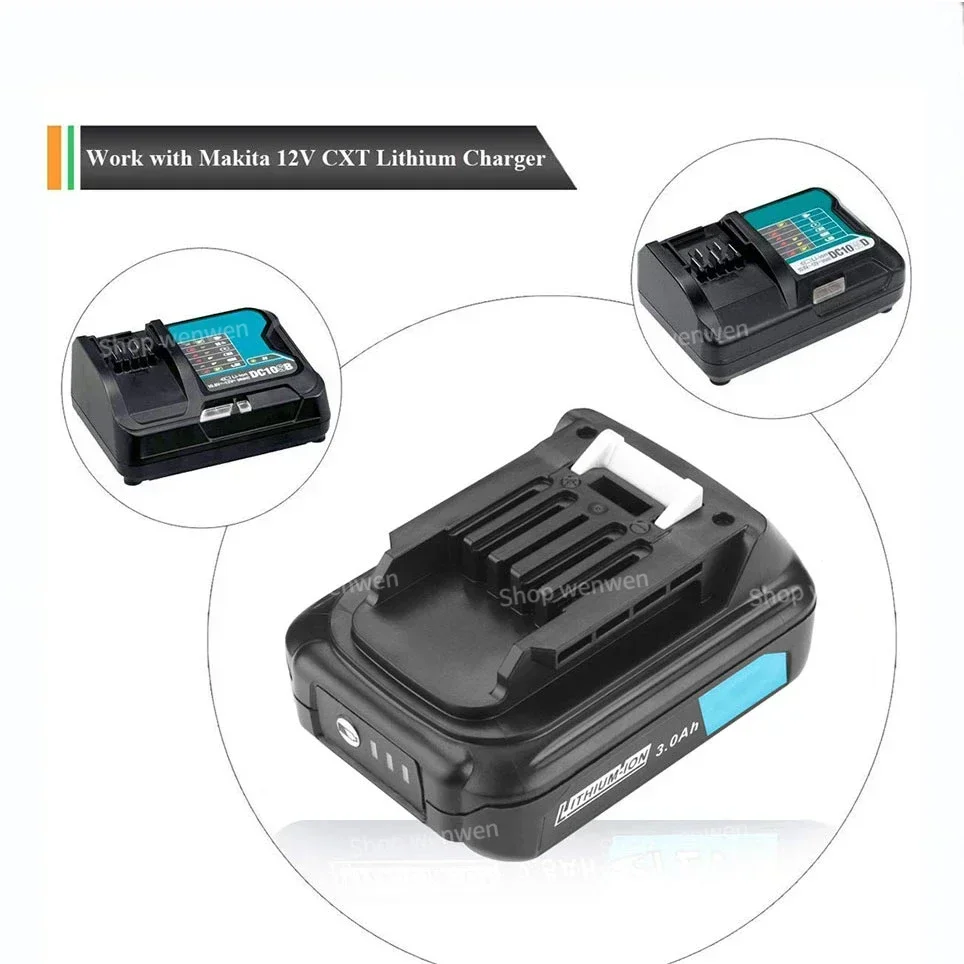 Makita 12 V 3,0 Ah/5,0 Ah/6,0 Ah Lithium-Ionen-Akku 197390 -1 BL1015 1973901   BL1021B BL1041B BL1015B BL1020B BL1040B Li-Ionen-Akku