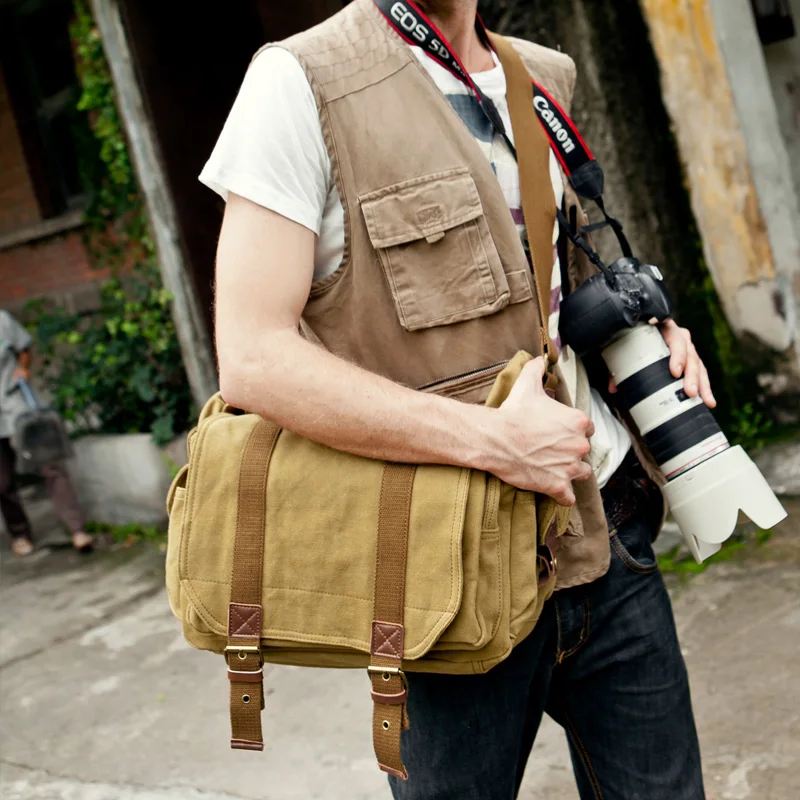 حقيبة كاميرا قماشية للسفر، حقيبة كتف لكاميرا DSLR مع حقيبة داخلية قابلة للإزالة #3