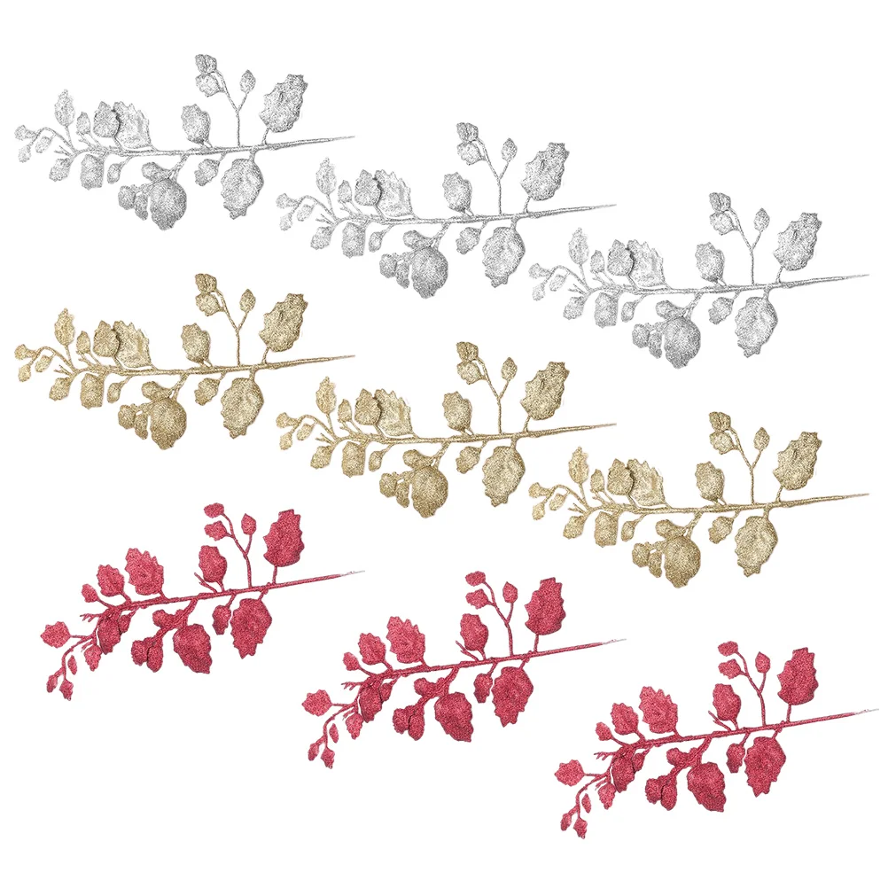 

Christmas Artificial Leaves Stems Decorations for Vase Centerpiece Picks Realistic Winter Holiday PlasticFloral