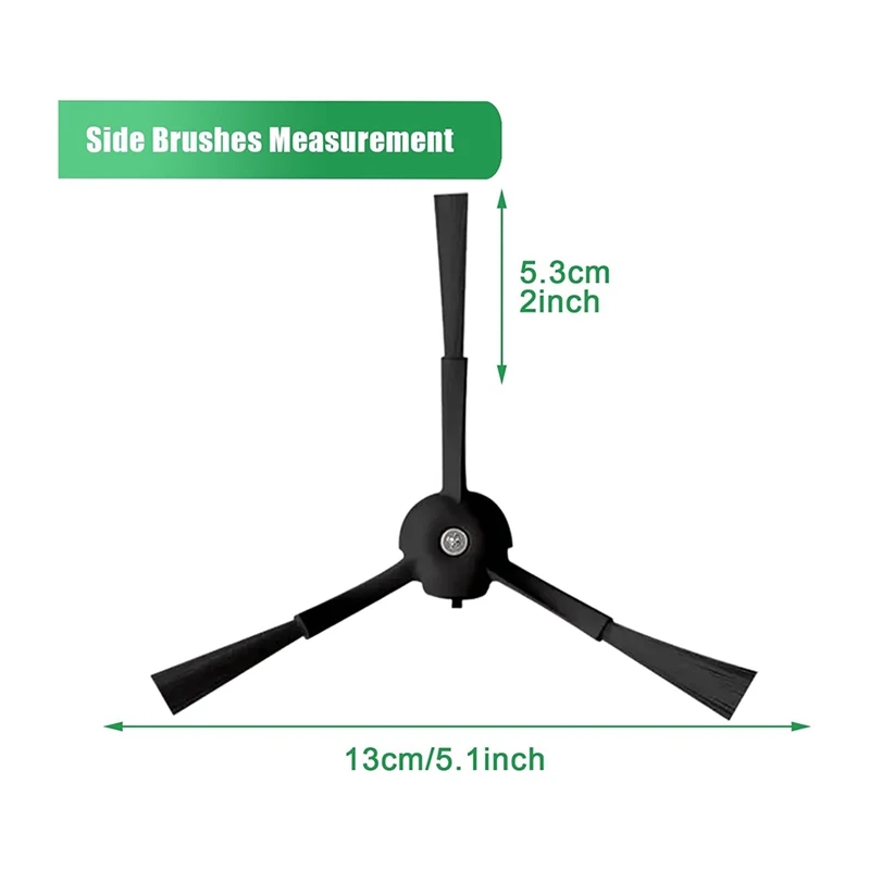 8-teiliges Seitenbürstenzubehör für Roborock Q Revo /P10 Roboter-Staubsauger, Ersatzteile, schwarz-weiße Seitenbürste