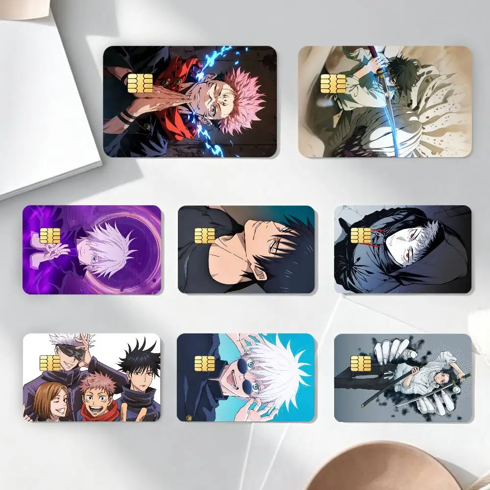 

H-Hot Anime J-Jujutsu K-Kaisen Sticker Decoration Creative Bank Card Bus Metro Waterproof Sticker