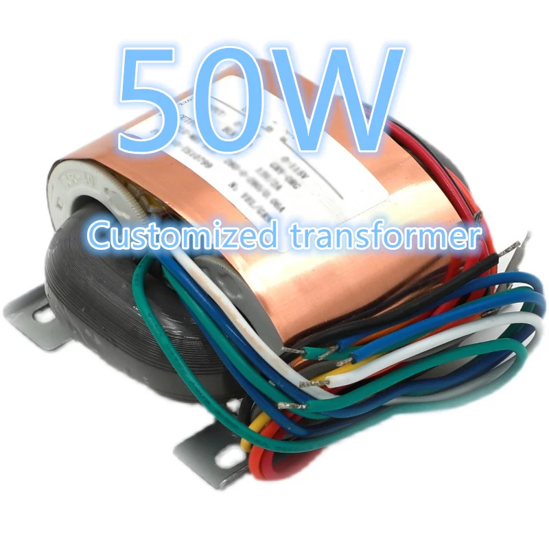 50W Oxygen Free Copper R Transformer With Copper Foil Shielding Layer,Full Power, Accepts Customization Of Other Output Voltage