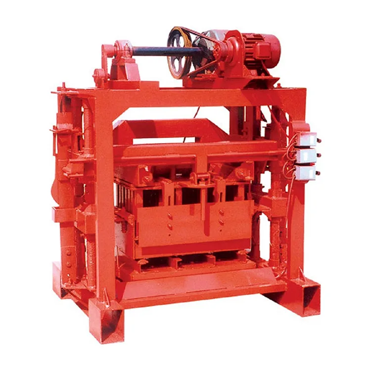 QT4-40 Manual Clay Block Maker Produces Red Bricks Cheaply and Efficiently from Factory Cinder Material