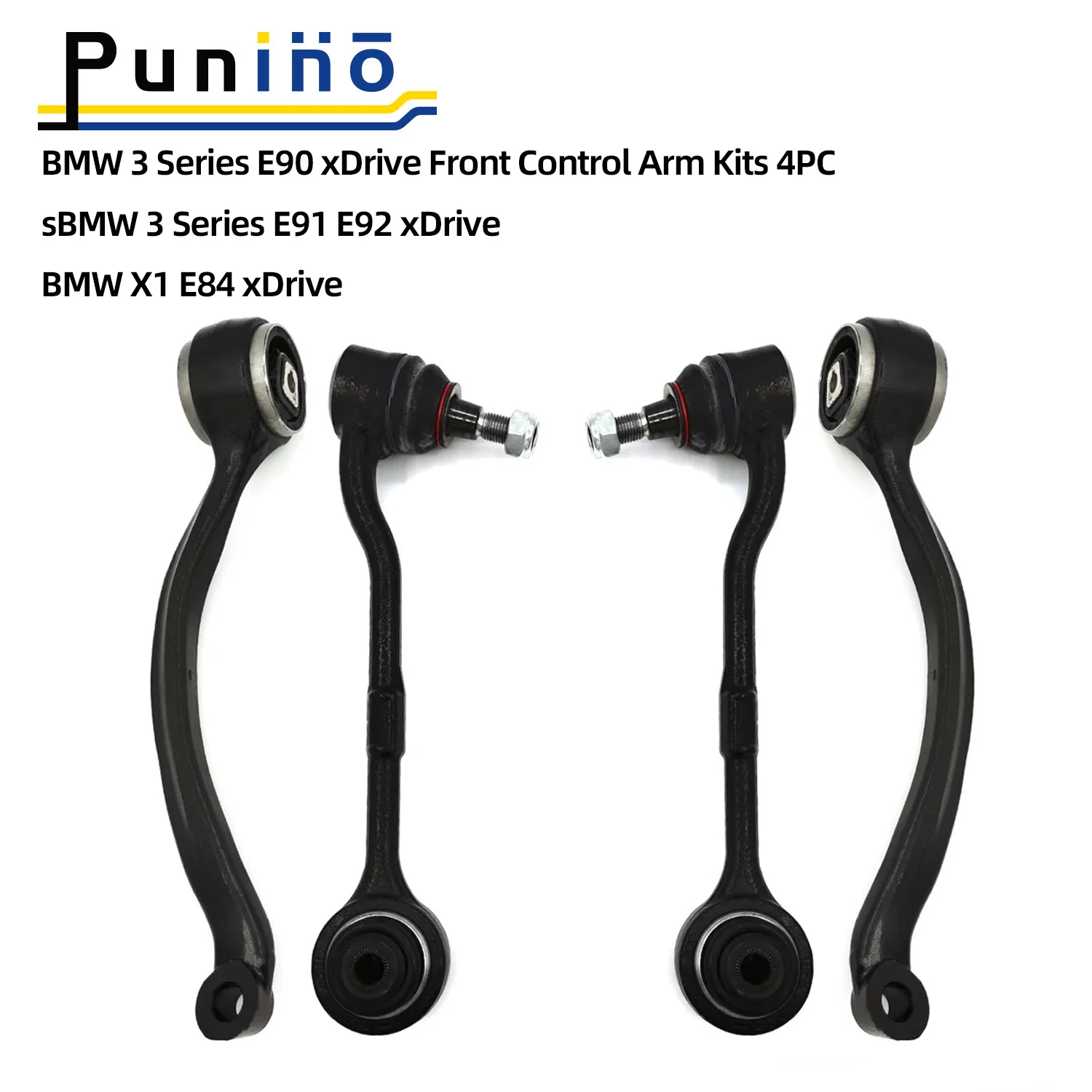 Punino 4PCS Front Suspension Control Arm Kits For BMW 3 Series E90 E91 E92 X1 E84 xDrive 31122405863 31126768983 31126768984