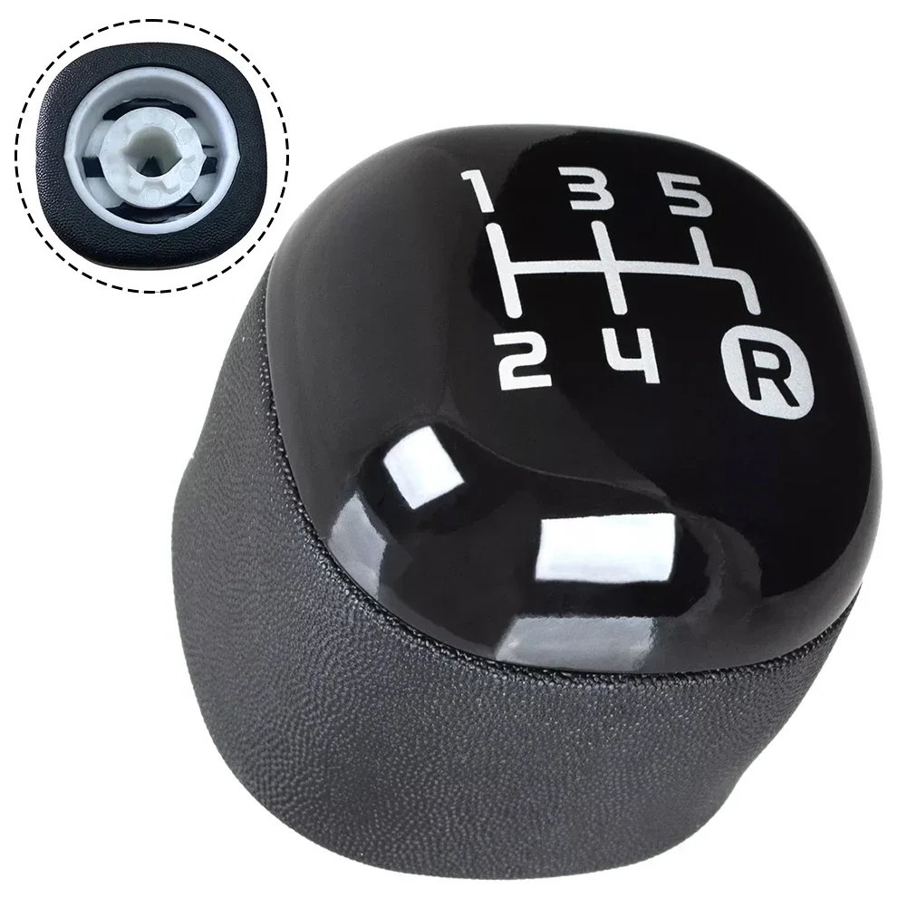 Eye-catching Design Vehicle Interior 5-Speed Gear Knob Black Gear Knob Easy Assembly Enhanced Grip Long-term Reliability