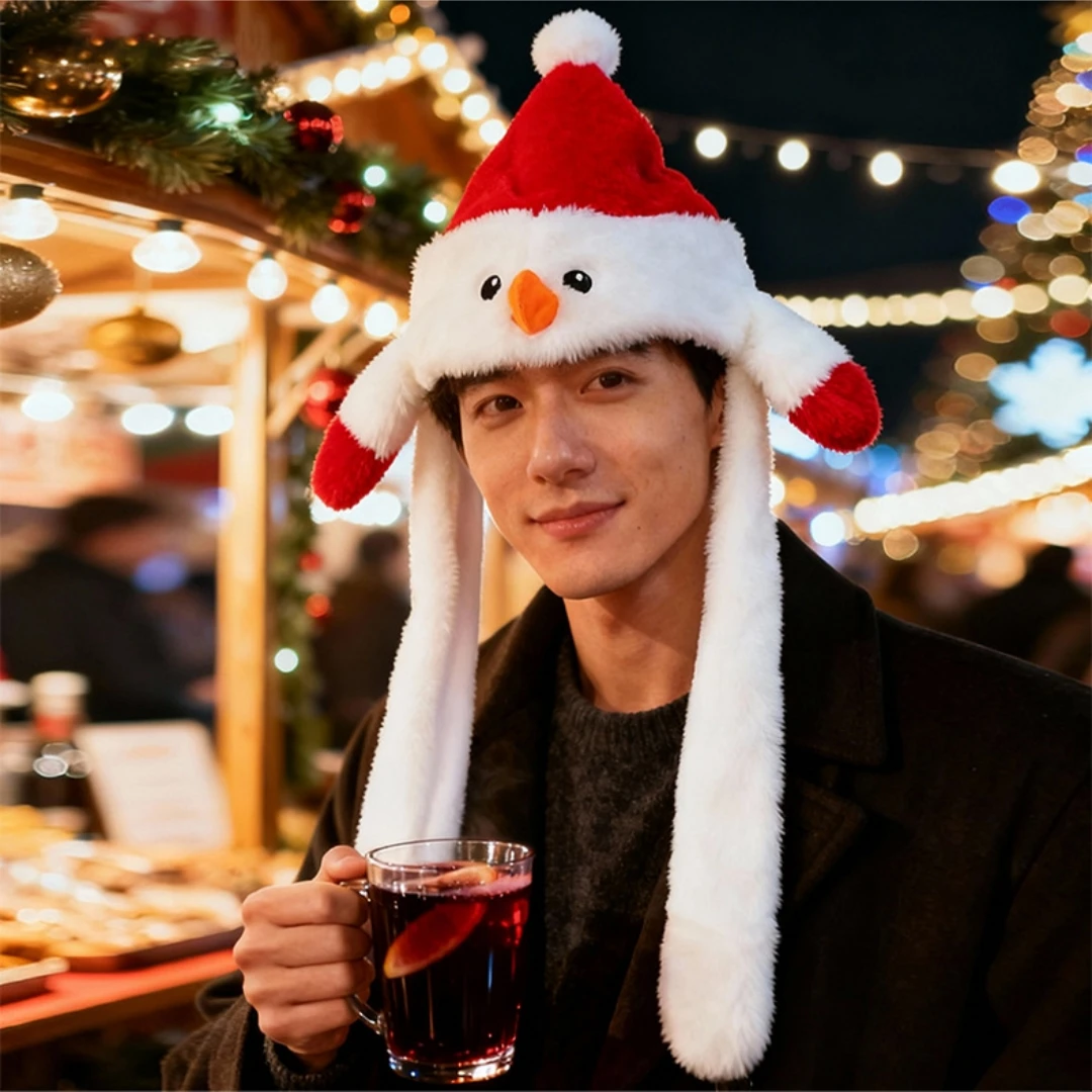 Animated Santa Hat Charming Moving Christmas Hat  Christmas Hat Comfortable For Holiday Celebrations Festive Gatherings
