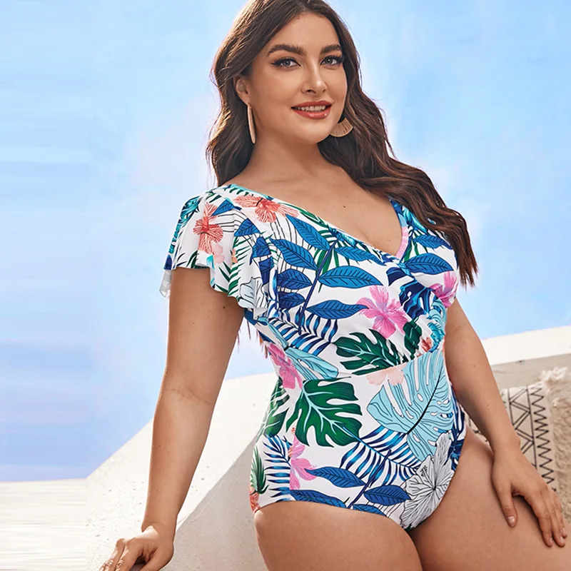 Plus Size Swimwear Women Tankini 2024 Sexy Bikini Woman Swimsuit One-Piece Bath Suit Beachwear Big Size Swimming Suit Monokini