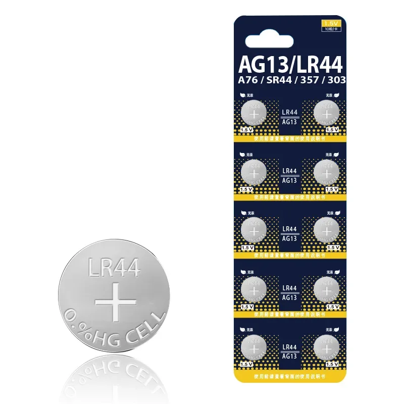 10PCS AG13 Button Cell Battery 1.5V 357 SR44 LR1154 LR44 Button Coin SR1154 SP76 Batteries for Watch Toys Remote